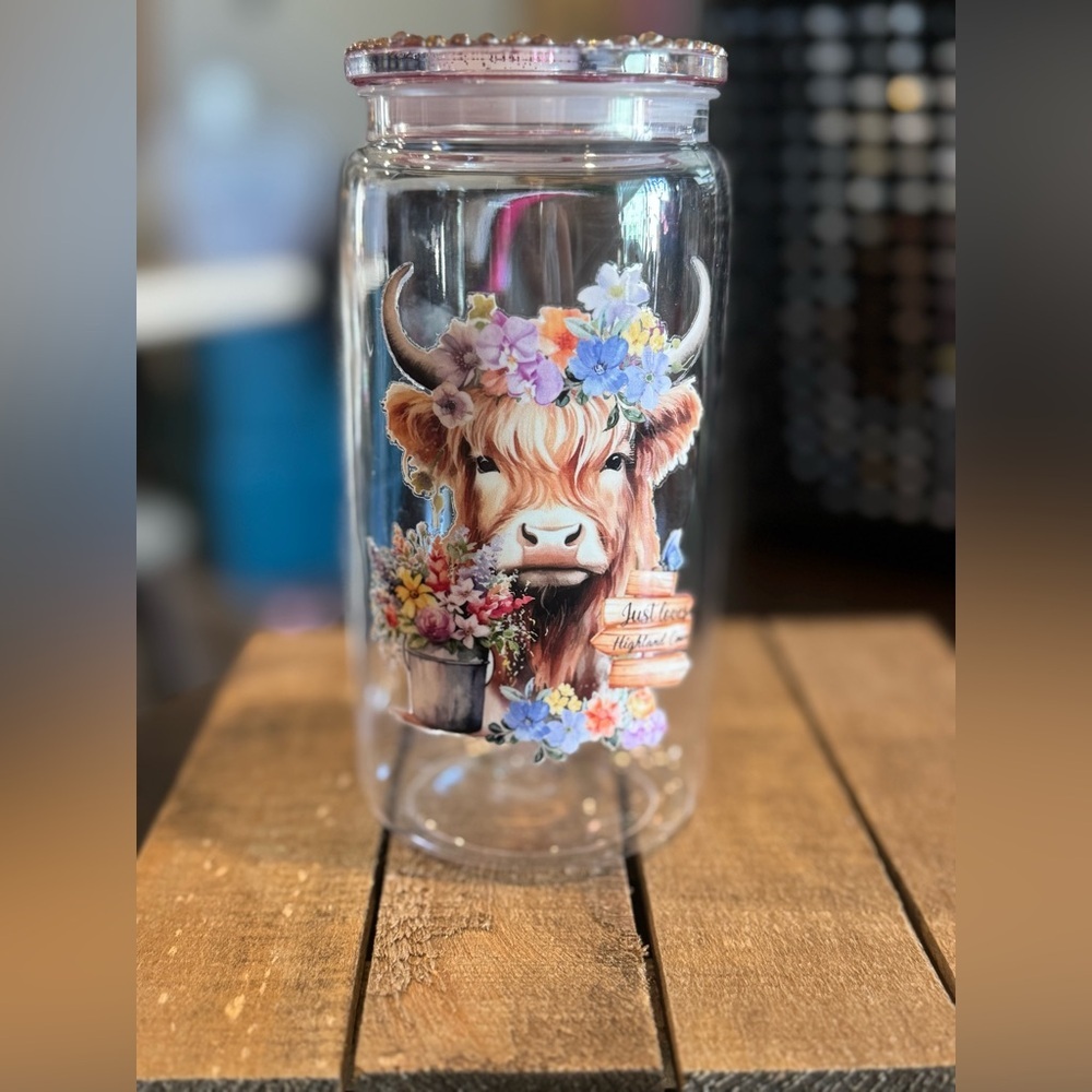 Floral Cow cup